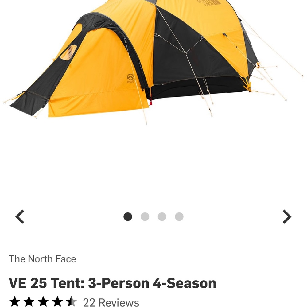 The North Face VE 25 Yellow and Black Tent